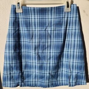 Brandy Melville blue plaid Clara skirt size XS/S